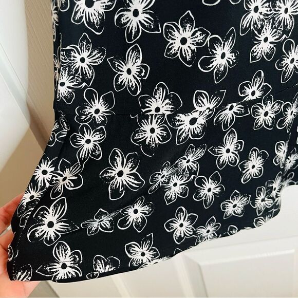 Christopher & Banks Floral Tiered Skirt Knee Length Black White M - Picture 8 of 10